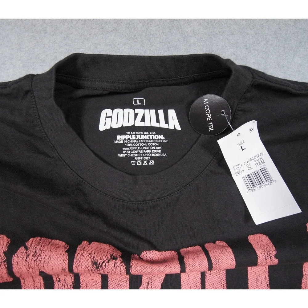Godzilla Shirt Mens Large Black King Of The Monsters Toho Ripple Junction Tee